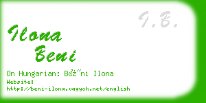 ilona beni business card